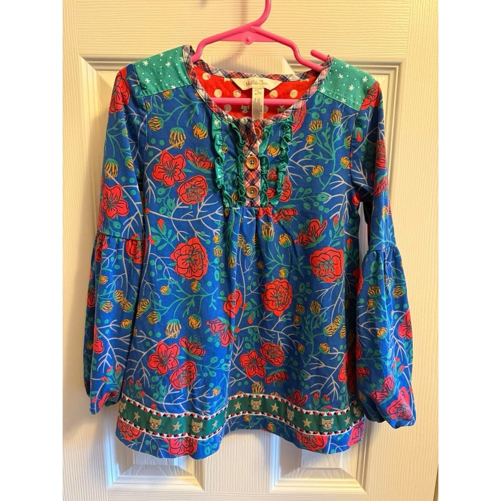 Girl's Matilda Jane Make Believe I Believe Tunic Size 6 Cats Floral‎ Roses